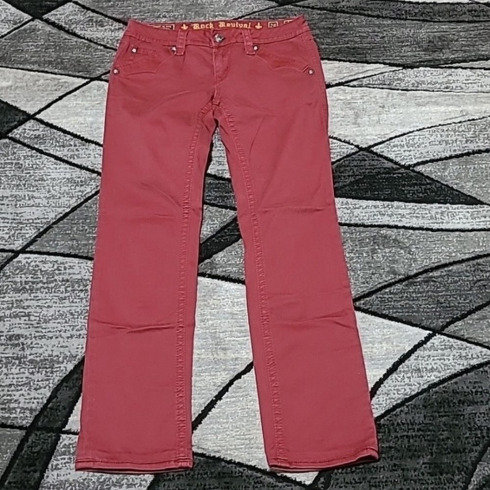 Rock Revival Vibrant Red Boot Cut Jeans